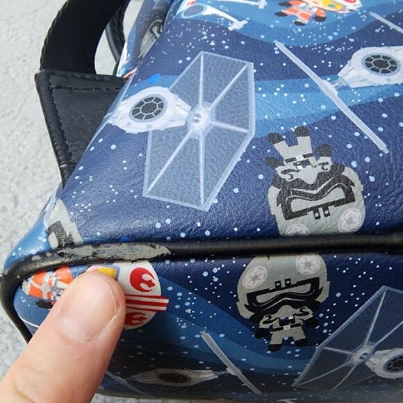 Loungefly Star Wars Mini Backpack Chibi Style X Wing and Tie Fighter NEW - Picture 3 of 14